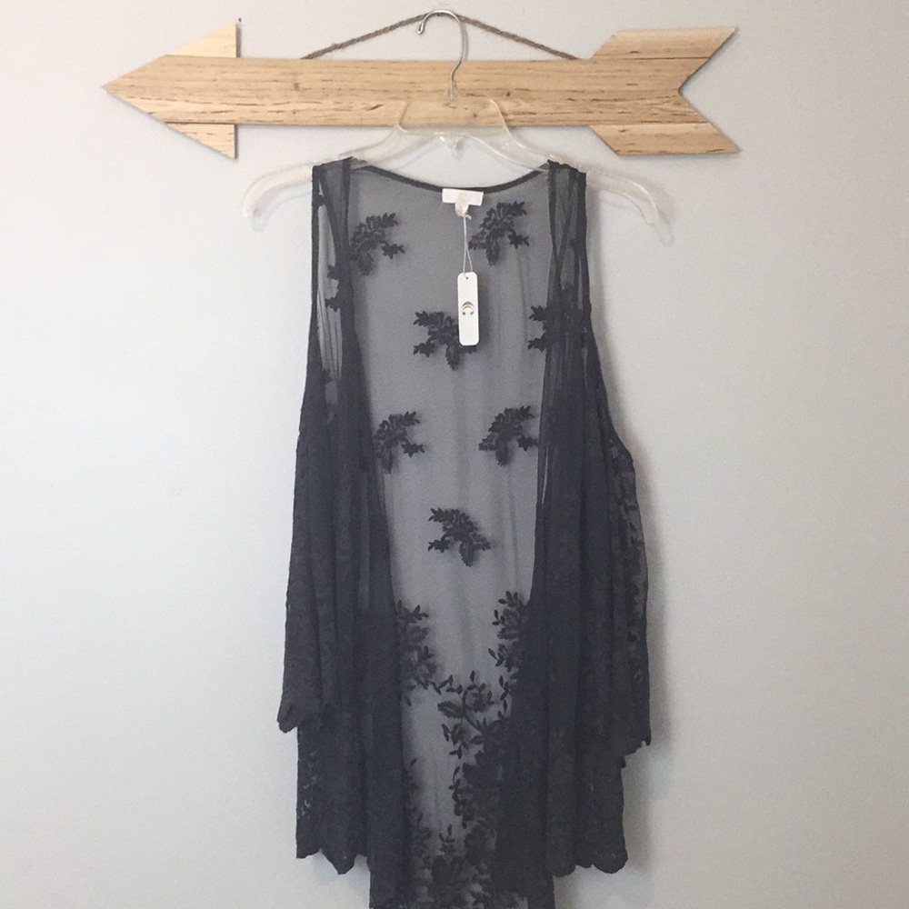 cold shoulder lace cardigan